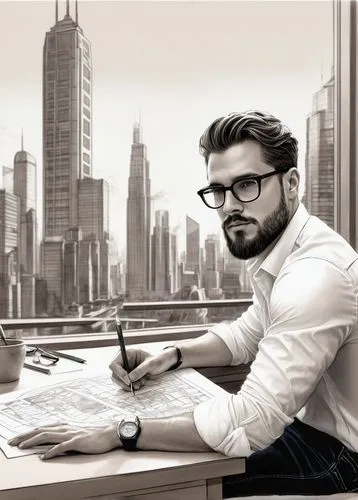 world digital painting,devarakonda,illustrator,businesman,tipsarevic,shahzada,difc,city ​​portrait,office line art,natekar,kapoor,bjarke,study,italian painter,selznick,mubadala,nassif,ceo,shehzad,sharjah,Illustration,Black and White,Black and White 30