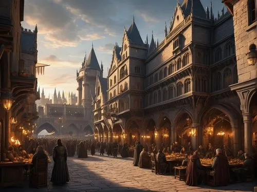 hogsmeade,diagon,hogwarts,gondolin,leavesden,theed,hamelin,diagonally,lockhart,wizarding,nargothrond,tirith,riftwar,medieval street,medieval town,flitwick,simione,osgiliath,winterfell,townscapes,Illustration,Realistic Fantasy,Realistic Fantasy 36