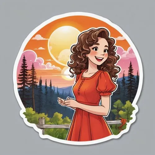 flat blogger icon,chiaradia,fairy tale icons,girl with speech bubble,autumn icon,blogger icon,Unique,Design,Sticker