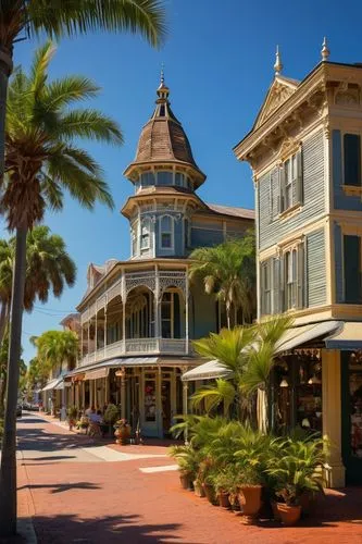 Florida, Victorian architectural style, antique shop, DeLand, Florida, ornate decorations, intricate carvings, grand entrance, large windows, wooden shutters, ornamental roof, chimney, vintage signs, 