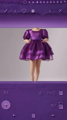 3d drawing satin dress with dark purple with purple lace layer ,a purple dress is shown on the screen and it looks like an appliance,purple background,purple frame,milka,wah,violetta,purple rizantém,P