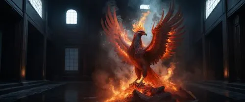 пусто,an eagle bird in front of a fire,pillar of fire,pheonix,the eternal flame,fire angel,phoenixes,flame spirit