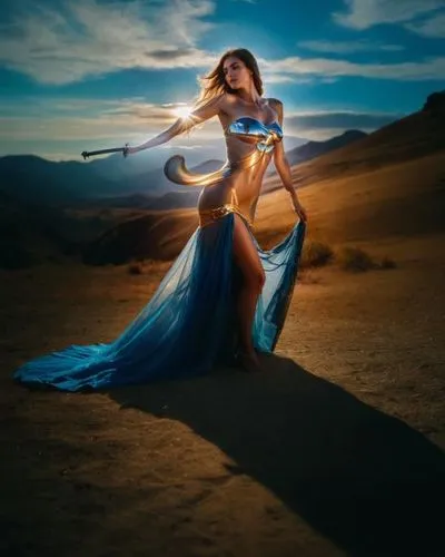 belly dance,celtic woman,fantasy picture,girl on the dune,fantasy woman,blue enchantress,photo manipulation,desert background,rem in arabian nights,warrior woman,photoshop manipulation,gypsy soul,girl in a long dress,photomanipulation,fantasy art,aladha,arabian,wind warrior,capture desert,twirling