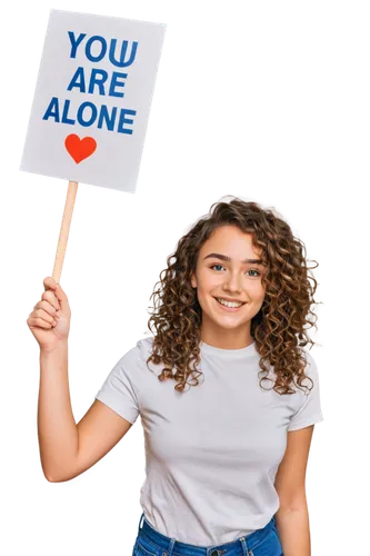 to be alone,girl holding a sign,you,png image,online support,stop youth suicide,png transparent,be,stop teenager suicide,your,out,support service,banner set,party banner,is,online course,solidarity,young people,single person,isolated t-shirt,Unique,Pixel,Pixel 05