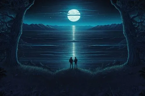 amazing painting ,oscura,beautiful wallpaper,samsung wallpaper,hanging moon,moon and star background,nacht,scroll wallpaper,ipad wallpaper,digital illustration,moonlight,sci fiction illustration,geist