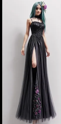 طرح یک لباس با سبک گوتیک الهام گرفه از گلها وگیاهان,gothic dress,gothic fashion,dress walk black,dress doll,cocktail dress,doll dress,long dress,overskirt,dress form,ball gown,fashion dolls,fashion do