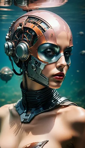 streampunk,aquanaut,cybernetics,diving helmet,deep sea diving,submersible,the sea maid,diving mask,underwater background,divemaster,diving bell,cyborg,underwater diving,biomechanical,dive computer,scuba,female swimmer,siren,scuba diving,cyberpunk,Photography,Artistic Photography,Artistic Photography 01