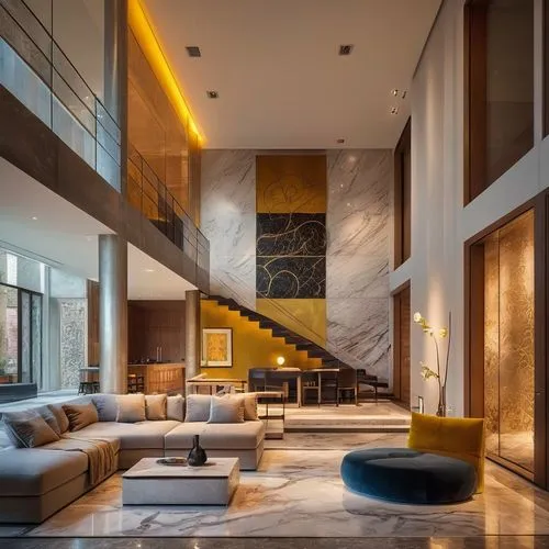 In a cozy living room, surrounded by polished marble floors and intricate graffiti art, stands a modern space. The space is crafted from rich, rich colors, reminiscent of the ancient, velvety, and vel