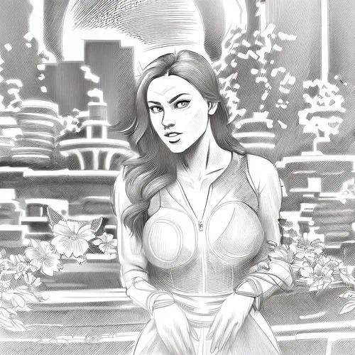 inanna,lilandra,witchblade,margaery,dawnstar,mono-line line art,comic halftone woman,kuchel,madelyne,background ivy,penciling,lineart,aerith,dreamfall,eldena,tropico,etheria,underdrawing,fujiko,pencilling,Design Sketch,Design Sketch,Character Sketch