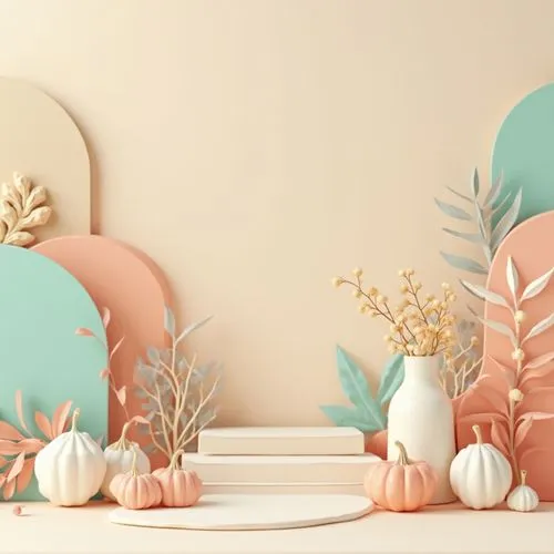 \Vibrant color palette, pastel hues, soft peach tones, creamy whites, rich turquoise accents, bold coral statements, subtle mint undertones, warm beige backgrounds, natural earthy textures, abstract g