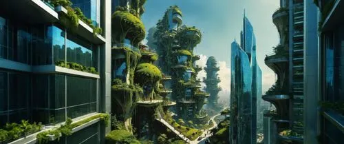 terraformed,arcology,ecotopia,futuristic landscape,terraforming,futuristic architecture