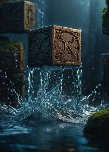 runes,water and stone,cube background,monsoon banner,cube sea,game blocks,druid stone,flow of time,photo manipulation,rupees,magic cube,stone blocks,water games,stone background,3d render,3d fantasy,hollow blocks,decorative fountains,digital compositing,lotus stone,Photography,General,Fantasy