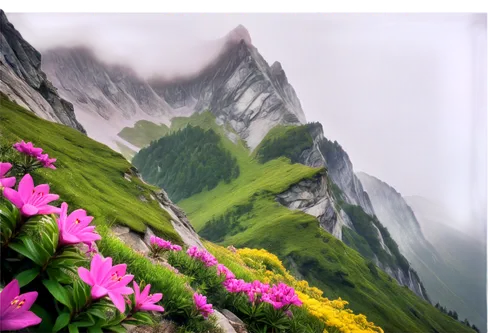 mountain flowers,mountain flower,nature background,landscape background,alpine landscape,mountain scene,background view nature,alpine flowers,mountain landscape,flower background,the valley of flowers,splendor of flowers,mountainous landscape,mountain slope,landscape mountains alps,nature wallpaper,nature landscape,alpine flower,mountain meadow,high alps,Illustration,Abstract Fantasy,Abstract Fantasy 03