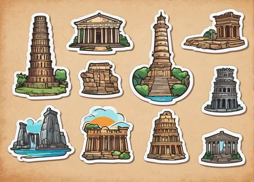 paris clip art,usa landmarks,houses clipart,clipart sticker,landmarks,monuments,ancient buildings,minarets,city cities,icon set,city buildings,scrapbook clip art,collected game assets,ancient city,stickers,metropolises,set of icons,sea shore temple,coins stacks,cities,Unique,Design,Sticker