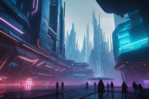 futuristic landscape,cybercity,coruscant,cyberpunk,futuristic,cyberia,cyberworld,cybertown,metropolis,scifi,cyberport,cyberscene,sci - fi,polara,dystopian,fantasy city,cityscape,sci fi,tron,vanu,Illustration,Realistic Fantasy,Realistic Fantasy 45