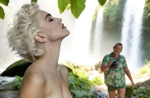 the blonde in the river,naturism,marilyn monroe,biophilia,waterfalls,madonna