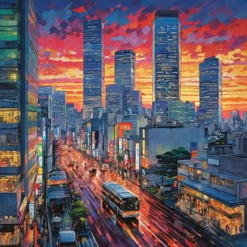 shinjuku,tokyo city,tokyo,chiyonofuji,tokio,tokyo ¡¡,kabukicho,akiba,kabukiman,rebiya,tsuneo,horikoshi,osaka,aoyama,cityscape,colorful city,akihabara,tamachi,roppongi,kamurocho,Conceptual Art,Oil color,Oil Color 10