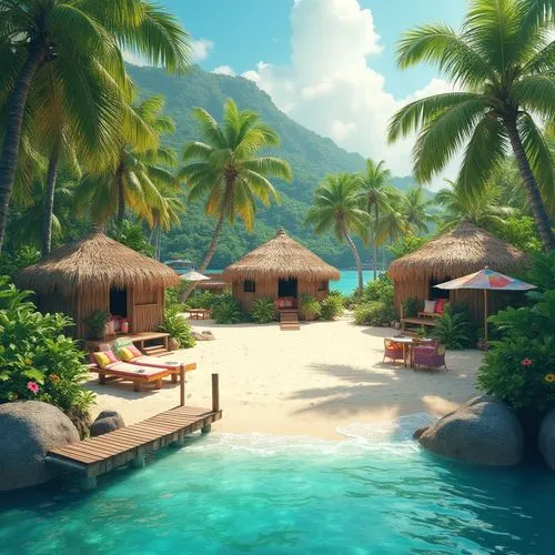 tropical island,tropical beach,tahiti,tropics,over water bungalows,moorea,tropical house,beach resort,coconut trees,caribbean beach,umbrella beach,dream beach,french polynesia,seclude,resorts,cabana,bora bora,paradis,tropical sea,idyllic,Photography,General,Realistic