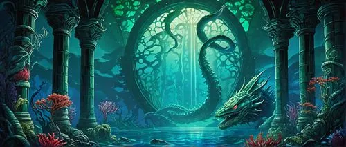 mermaid background,forest fish,fairy forest,underwater oasis,under the sea,lagoon,elven forest,cuthulu,under sea,deep sea,underwater landscape,alfheim,fantasy landscape,cthulhu,gradimir,fairy world,fantasy picture,underwater background,mushroom landscape,aquarium,Unique,Paper Cuts,Paper Cuts 08