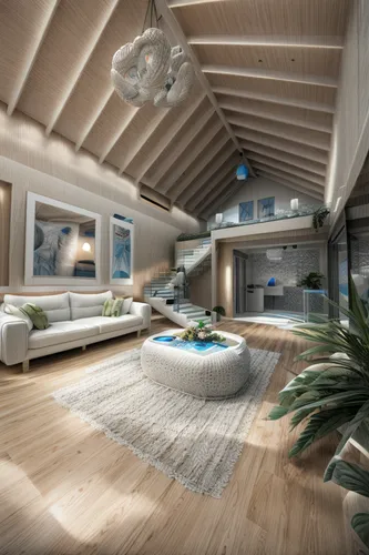 loft,modern living room,interior modern design,3d rendering,attic,modern room,penthouse apartment,living room,livingroom,dunes house,luxury home interior,home interior,ceiling-fan,modern decor,sky apartment,inverted cottage,wooden beams,smart home,contemporary decor,wooden floor