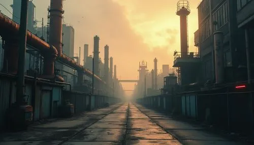 industrial landscape,industrial,refinery,alleyway,alley,chemical plant,oil refinery,industrial smoke,refineries,industrialization,industrial ruin,alleyways,industrialism,dishonored,precipitator,industrial area,industrielles,industrie,industrial plant,post-apocalyptic landscape,Photography,General,Realistic