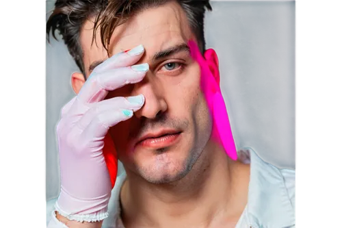 Male hand, broken index finger, bandaged, blood stains, pale skin, rough nails, worn-out gloves, detailed wrinkles, close-up shot, shallow depth of field, harsh lighting, dramatic composition.,chedid,