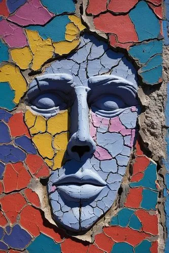 multicolor faces,painted block wall,woman's face,public art,brooklyn street art,urban street art,streetart,wall,mural,urban art,rock weathering,croydon facelift,street art,facade painting,woman face,colorful facade,mosaics,wall paint,mosaic,artist's mannequin,Art,Artistic Painting,Artistic Painting 50