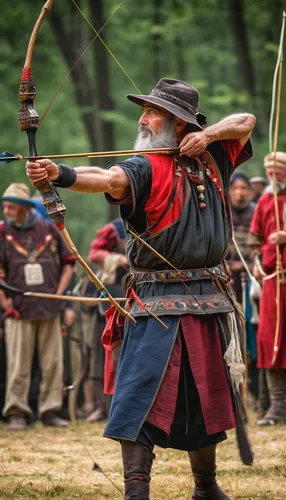 A bow master competes in an ancient archery tournament.,longbow,quarterstaff,bow and arrows,puy du fou,battling ropes,highland games,bow and arrow,bow arrow,cossacks,medieval crossbow,roman soldier,fi