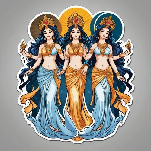 priestesses,archangels,the three graces,countesses,iconographer,rhinemaidens,reinas,pleiades,deities,empresses,nakshatras,baoshun,goddesses,canonesses,navarathri,mythologically,guanyin,oshun,oracles,hesperides,Unique,Design,Sticker