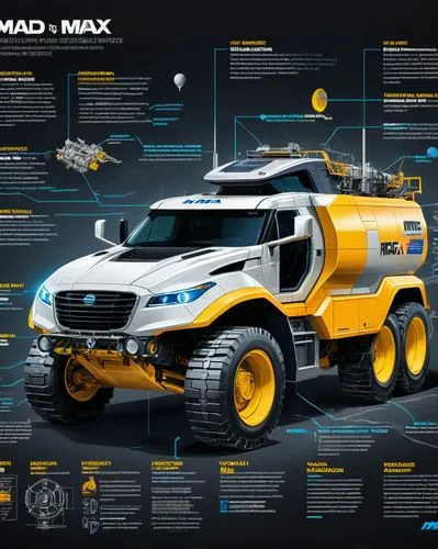 Architecture Sketch (industrial design of a Lunar excavator XCMG XE7000, powered by KOMATSU and CAT with notes on materials and measurements, in the style of infographic poster masterpiece of mechanic