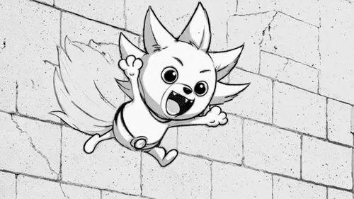 flying dog,carbuncle,cerebus,flying dogs,dog illustration,dog line art,Design Sketch,Design Sketch,Black and white Comic