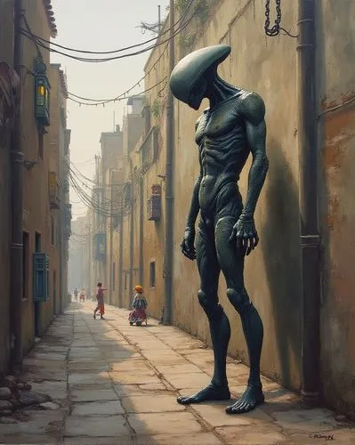 walking man,radebaugh,nestruev,savickas,alleycat,humanoid,Conceptual Art,Fantasy,Fantasy 04