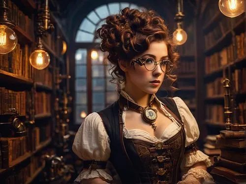 librarian,bibliophile,headmistress,anchoress,miniaturist,bookseller,steampunk,trelawney,bibliographer,librarians,victorian lady,schoolmistress,reading glasses,victoriana,belle,bookworm,bluestocking,apothecary,knightley,cosima,Illustration,Japanese style,Japanese Style 05