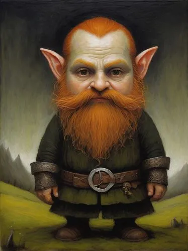 a dwarf shaped character, character design complete body, fantasy, pale skin, completely black eyes, lord of the rings inspired, dwarf, hobbit, goblin, flat head, wide body,dwarf sundheim,dwarf,gnome,