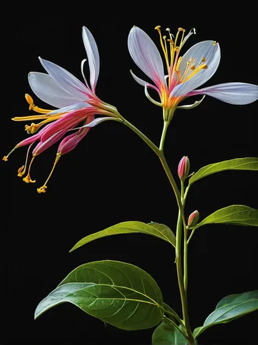 Australian honeysuckle wild flower isolated on black background with copy space,cape honeysuckle,magnoliaceae,yulan magnolia,jakaranda petals,honeysuckle,tecoma grandiflora,flowers png,passifloraceae,