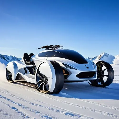 futuristic car,concept car,electric sports car,snowmobile,snowmobiler,automobil,Photography,General,Realistic