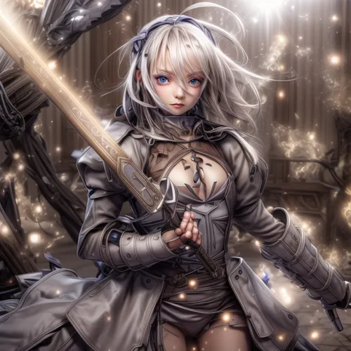 a200,silver,swordswoman,excalibur,silver rain,eris,white heart,sword lily,knight,gara,meteora,fairy tale character,cg artwork,tiber riven,joan of arc,knight festival,libra,crusader,caerula,mage