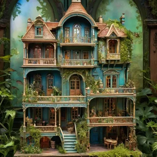 house in the forest,miniature house,tree house,tree house hotel,doll house,dollhouses,Conceptual Art,Fantasy,Fantasy 05