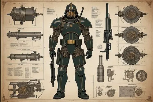 steampunk,steampunk gears,heavy armour,aquanaut,diving helmet,mandalorian,armourer,legionnaire,ironmasters,gunsmith,armaments,steamboy,legionary,battlesuit,maschinen,knight armor,warmaster,mechanician,helghan,helldiver,Unique,Design,Blueprint