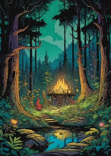 campfire,campfires,campsite,druid grove,fairy forest,the forest,the forests,forest fire,enchanted forest,forest background,cartoon forest,the woods,forest landscape,forest,camp fire,elven forest,wilderness,fairytale forest,forest of dreams,forest glade,Illustration,Children,Children 02