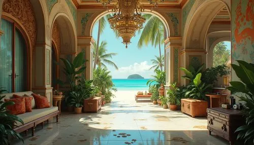 conservatory,la kasbah,riad,amanresorts,tropical house,dorne,hallway,cabana,paradisus,exoticism,palm garden,royal palms,mediterranean,ritzau,kasbah,tropical island,the palm,oasis,corridor,palmilla,Photography,General,Realistic