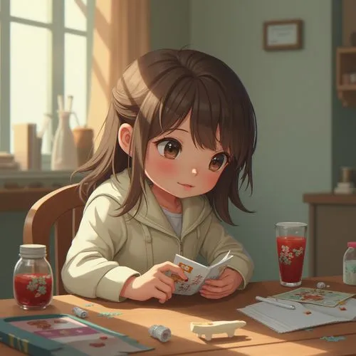 nanako,girl studying,cocoa,amagi,chocola,little girl reading