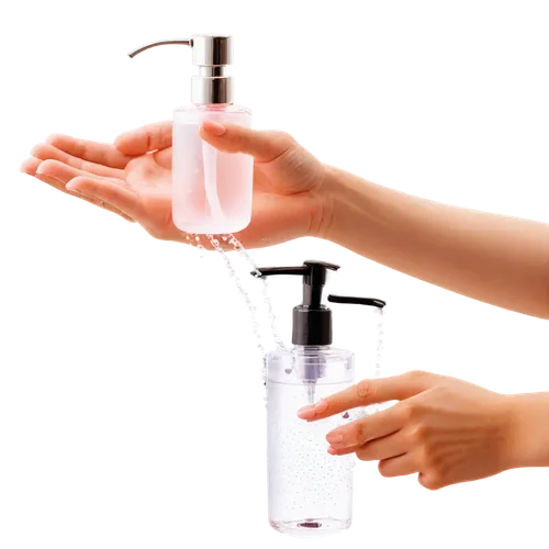 Soap bubbles, water droplets, hand soap dispenser, running faucet, morning light, soft focus, shallow depth of field, warm color tone, close-up shot, female hand, delicate fingers, nail polish, gentle