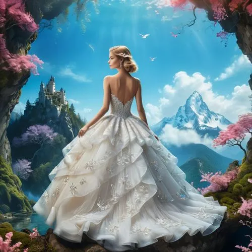 fantasy picture,mermaid background,world digital painting,bridalveil,white rose snow queen,fairytale,fairyland,fantasy art,fairy queen,fairy world,fairy tale,enchanted,wonderland,a fairy tale,quinceanera,the bride,cinderella,wedding dress,3d fantasy,faerie,Photography,Artistic Photography,Artistic Photography 07