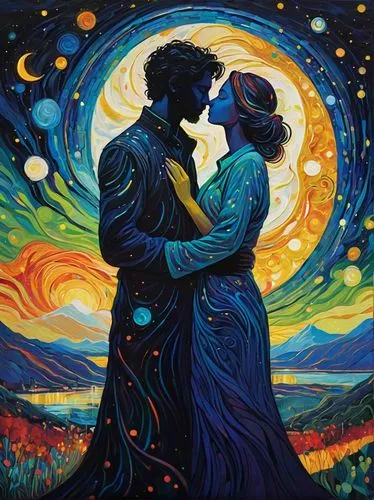 argentinian tango,milonga,dancing couple,romantic scene,tango,gogh,Illustration,Realistic Fantasy,Realistic Fantasy 30