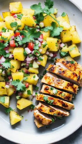 Chili Lime Chicken And Pineapple Salsa,grilled pineapple pork burrito,grilled vegetables,paneer,grilled chicken,grilled food,mango catfish taco,painted grilled,lemon chicken,satay chicken,pineapple co