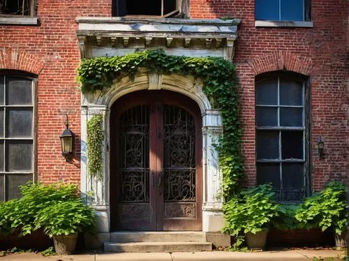 front door,house entrance,garden door,doorway,doorways,entryway,entranceway,front porch,old brick building,old door,italianate,the threshold of the house,porch,old town house,main door,entrances,entryways,front gate,henry g marquand house,row of windows,Illustration,Japanese style,Japanese Style 15