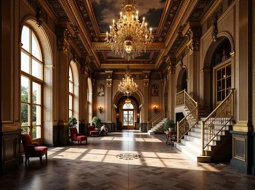 hallway,entrance hall,foyer,royal interior,ritzau,enfilade,ornate room,corridor,cochere,ballroom,cliveden,lobby,europe palace,entranceway,hotel hall,philbrook,corridors,residenz,hallway space,nemacolin