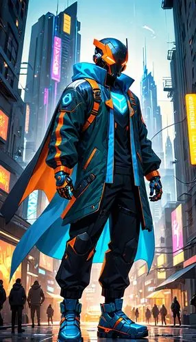 cyberpunk,futuristic,teal and orange,cyber,sci fiction illustration,high-visibility clothing,skycraper,superhero background,mozilla,3d man,scifi,spacesuit,time square,cg artwork,cartoon ninja,pedestrian,hk,electro,sci-fi,sci - fi,Anime,Anime,Cartoon