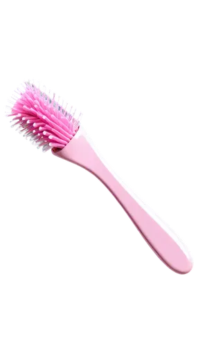 Toothbrush, white handle, pink bristles, soft texture, ergonomic grip, shiny surface, metallic accents, water droplets, morning light, close-up shot, shallow depth of field, warm color tone, realistic